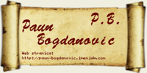 Paun Bogdanović vizit kartica